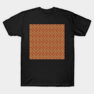 Traditional Japanese Sayagata Geometric Pattern in Fall Colors T-Shirt